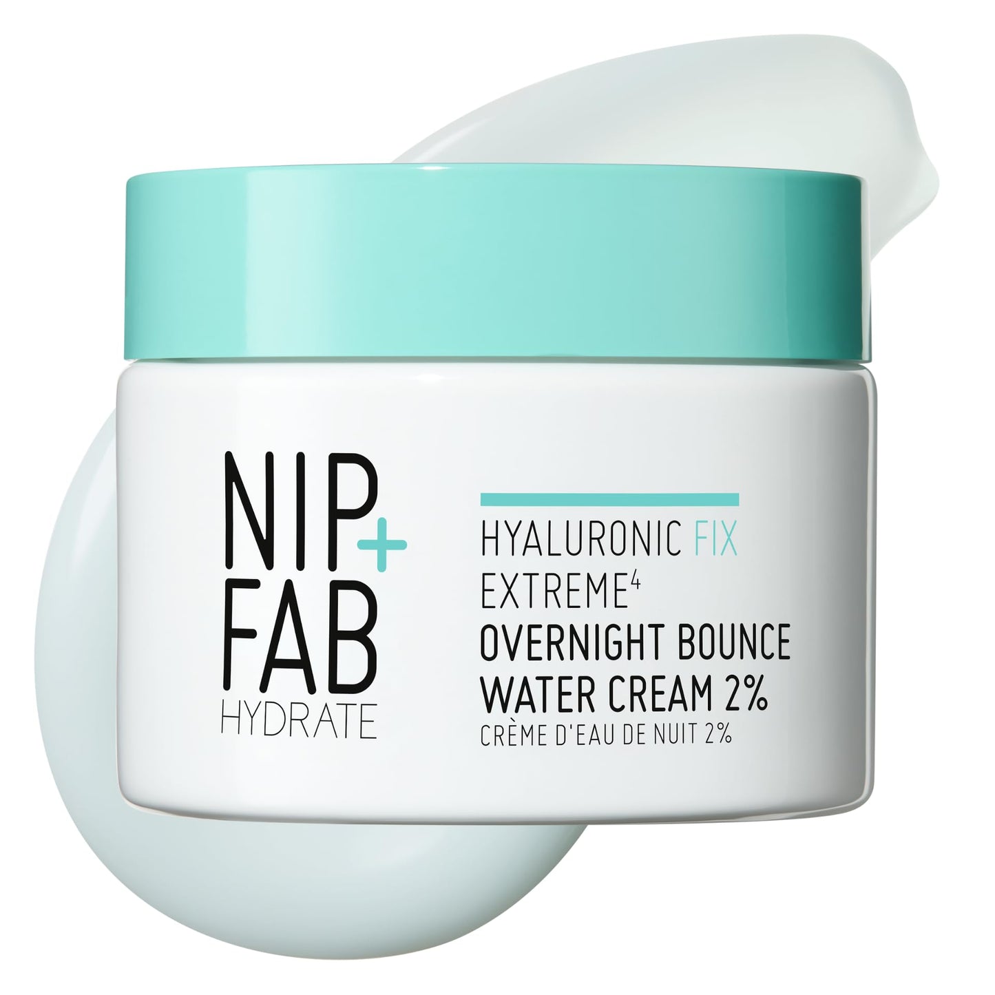 Nip+Fab Hyaluronic Fix Extreme4 Overnight Bounce Water Cream 2% 50 ml, Hydrating, Smooths Pores, Fine Lines and Wrinkles, Prevents Moisture Loss