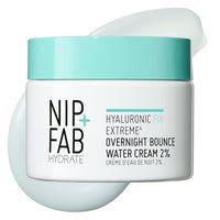 Nip+Fab Hyaluronic Fix Extreme4 Overnight Bounce Water Cream 2% 50 ml, Hydrating, Smooths Pores, Fine Lines and Wrinkles, Prevents Moisture Loss