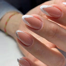Angivlga Press On Nails Long Coffin Bellarine Tapered full coverage glossy false Nails, Fake Arcylic press on nails hand manicure for women (French)