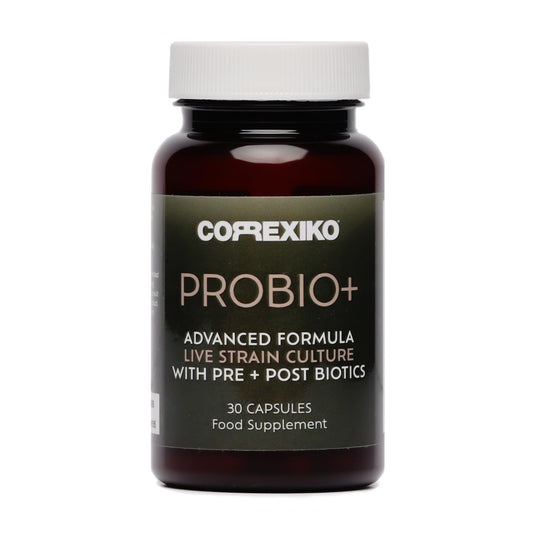CORREXIKO Probio+ Probiotic Tablets - Advanced 12 Strain Culture - Contains Prebiotics & Postbiotics for Gut Health - Supports Digestion, Immune Health & Reduces Bloating - 30 Capsules, 1 Month Supply