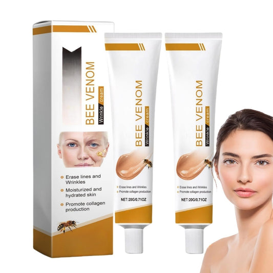 Jinjiar 2PCS Bee Venom Anti-Wrinkle Cream,Bee Venom Wrinkle Removal Cream for Face,Face Cream for Women,Face Cream for Dry Skin,Moisturiser Face Women,Skin Repair Cr-eam,Fa-ce Tightening Cre-am,Skin Cr-eam