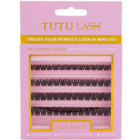 TUTU LASH Tutu Lash Caramel Lashes Brown DIY Cluster Lashes ALL OUT 56 x cluster lashes self application easy to apply lashes lash cluster box re-usable vegan (All Out Brown Cluster Lashes)
