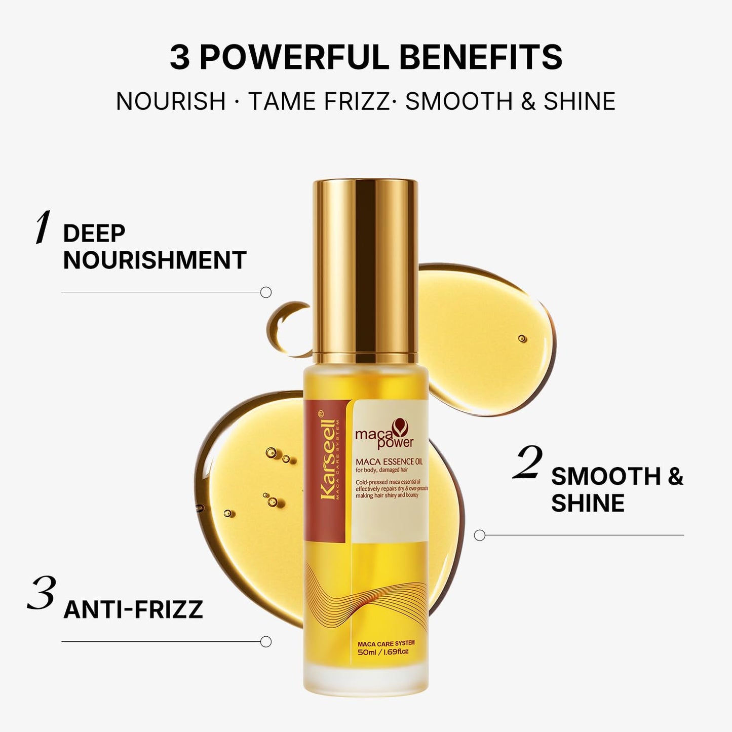 Karseell Hair Oil Argan Oil for Dry Damaged Hair All Hair Types 50ml