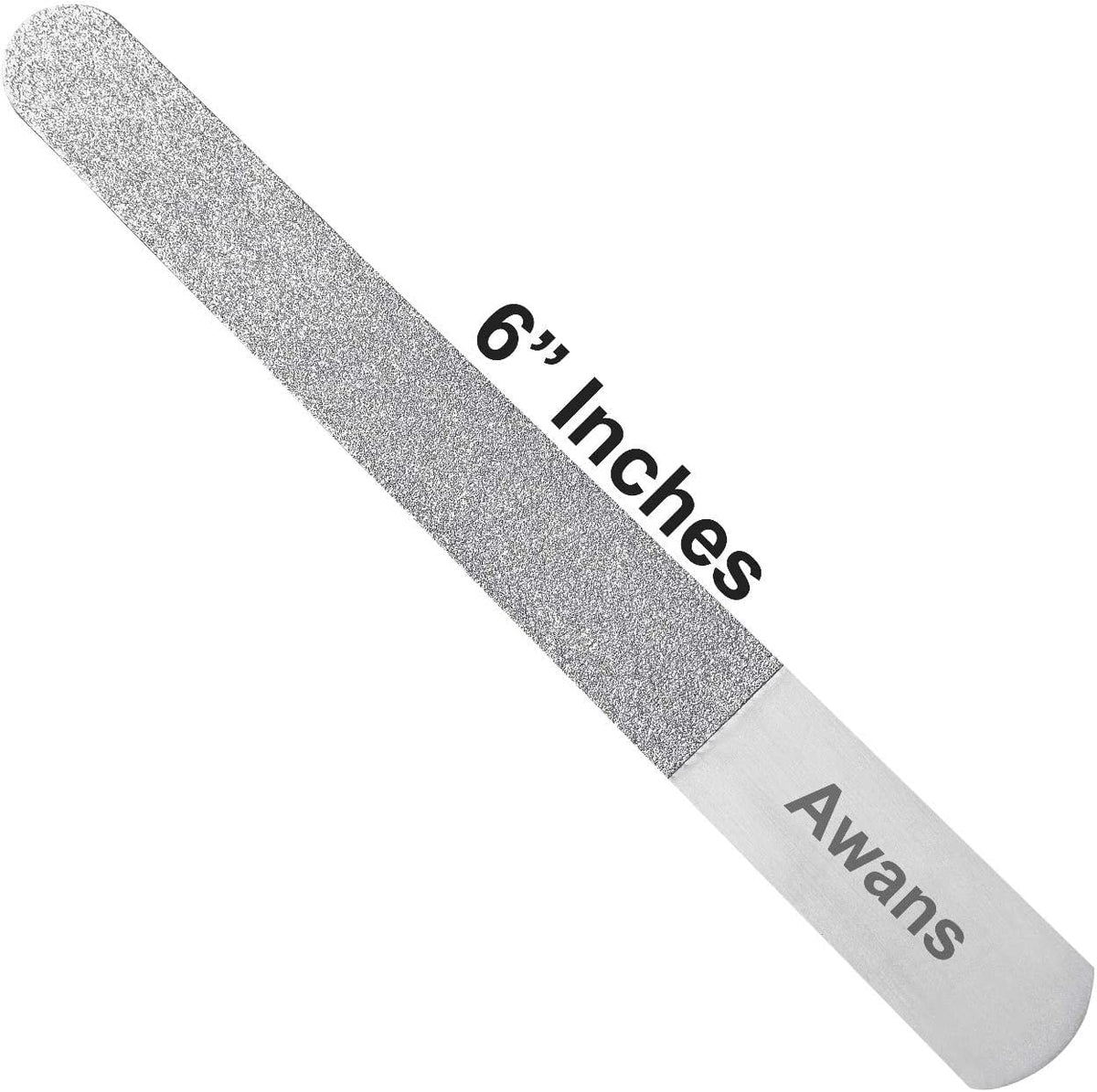 Awans Diamond Deb Nail File, Double Sided Diamond Dust Coating. 6 Inches Reusable Stainless Steel (Nail File - 1)