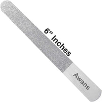 Awans Diamond Deb Nail File, Double Sided Diamond Dust Coating. 6 Inches Reusable Stainless Steel (Nail File - 1)