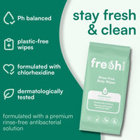 freshWIPES FreshWipes Antibacterial Body Wet Wipes For Adults 1 Pack (12 Wipes) - Ocean Fresh Scent - Extra Large Biodegradable - Dermatologically Tested & Suitable for Elderly or Disabled - Great for Camping