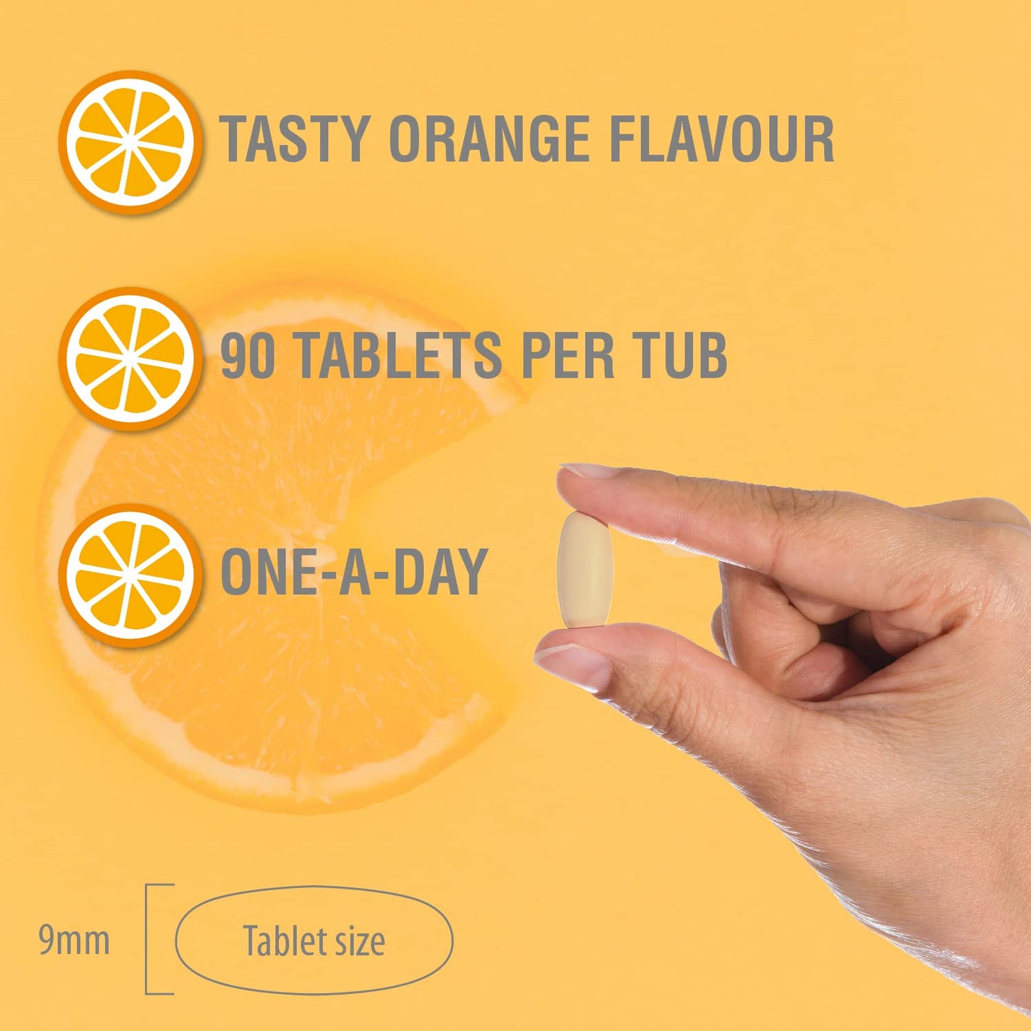 Vitamin C 1000mg Chewable by Club Vits - 90 Tablets - Supports Immune Health and Helps Fight Colds - Helps Reduce Tiredness and Fatigue