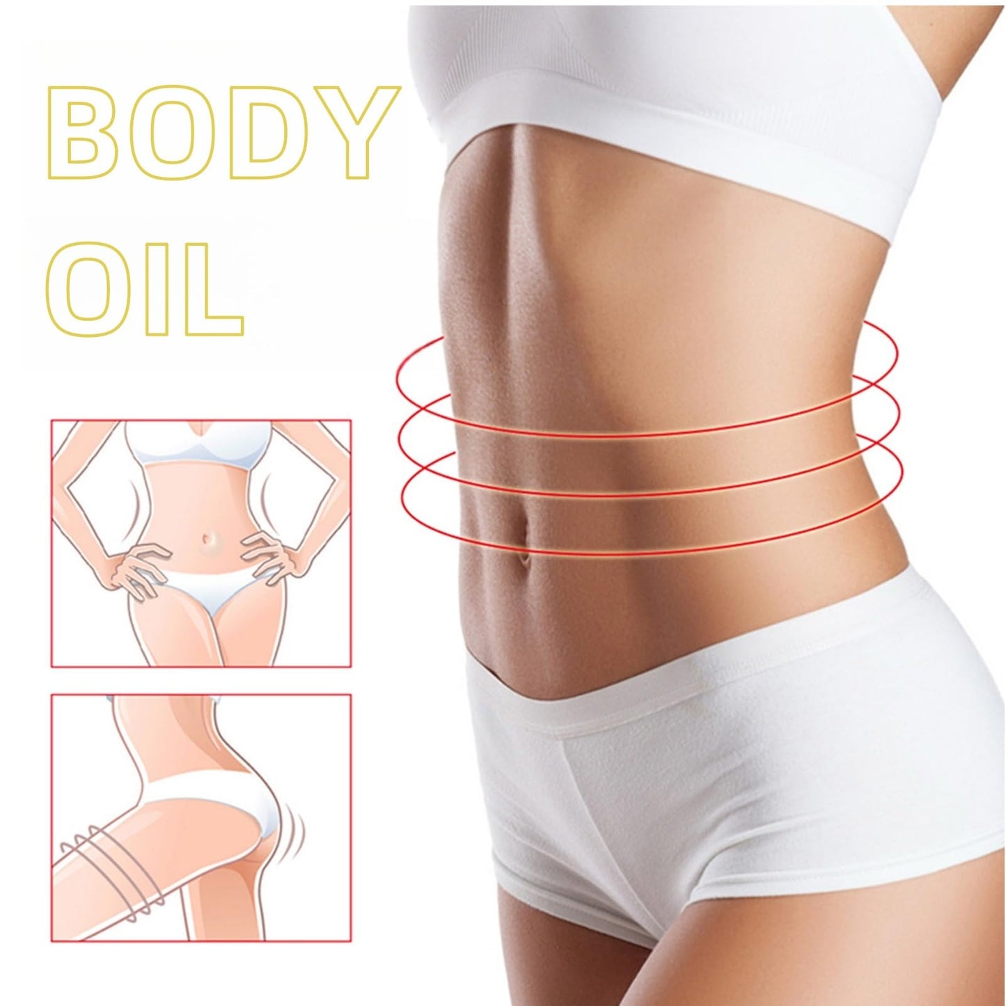 Ruojiar Glow Body Oil,Skin Tightening Body Oil,Handcrafted Body Glow Oil,Natural Organic Castor Oil & Jojo/ba O/il,Multi-oil for Intense Nourishment for Women,Light in Texture,Easy to Absorb,Smooth & Plump