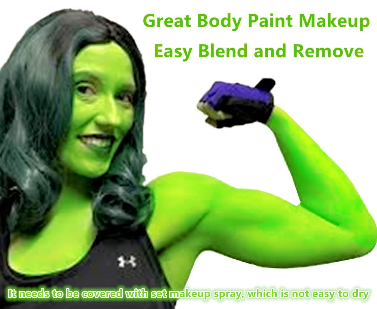 Go Ho Cream-Blendable Light Green Face Paint Stick (1.06 Oz),Grinch Costume Makeup,Light Green Full Body Paint Stick for Halloween Cosplay SFX Makeup,Waterproof