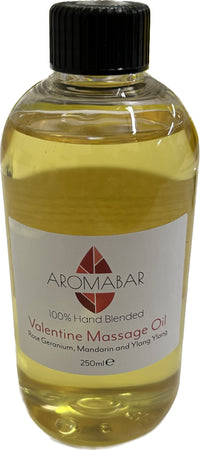 Aromabar Valentine Massage Oil 250ml with Pump Dispenser (Rose Geranium, Ylang Ylang and Mandarin) Romantic Gift