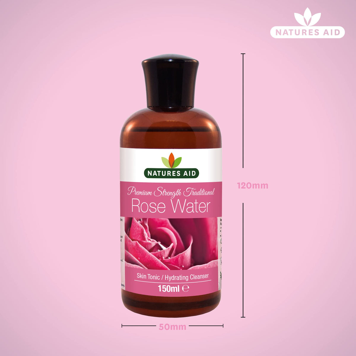 natures aid Natures Aid Premium Strength Traditional Rose Water, 150ml (Ingredients : Aqua , Alcohol, Rose Oil)