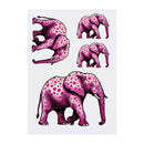 Azeeda 4 x 'Pink Spotted Elephant' Temporary Tattoos - Water Resistant, Skin-Safe, Non-Toxic Transfers, Mixed Sizes (TO00076136)