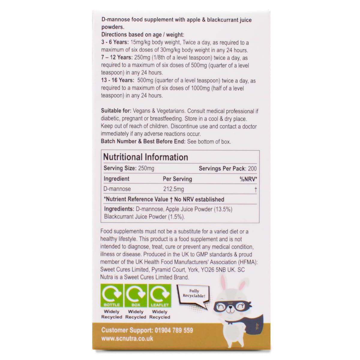 sc nutra Waterfall D-Mannose Children - Apple & Blackcurrant - Infant D-Mannose - Suitable for Girls & Boys aged 3+ SC Nutra (Sweet Cures)