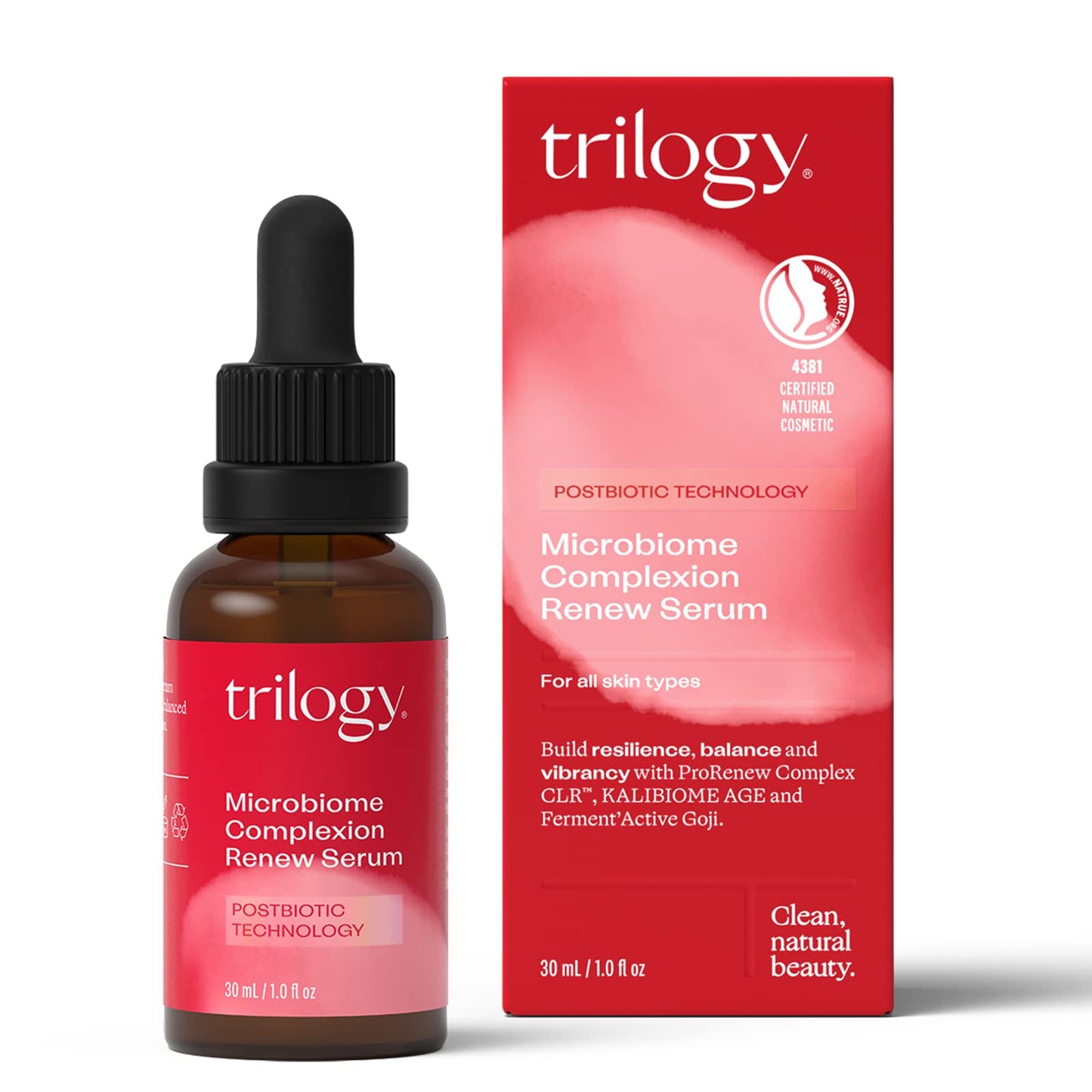 Trilogy Microbiome Complexion Renew Serum, 30 mL - For All Skin Types - Postbiotic Technology - Build Resilience, Balance & Vibrancy