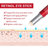 QEEROYO Retinol Eye Stick, Retinol Eye Cream, Eye Balm Stick, Eye Cream for Puffiness, Retinol Eye Cream for Dark Circles, Eye Brightener Stick for Dark Circles, Smoothens Wrinkle Eye Cream