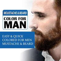 JRTTOSSE Men's beard and moustache hair dye for grey hair to dark brown, men's moustache hair dye, dark brown in 5 minutes, easy to use, dark brown moustache hair dye and hair colour shampoo, 200 ml.
