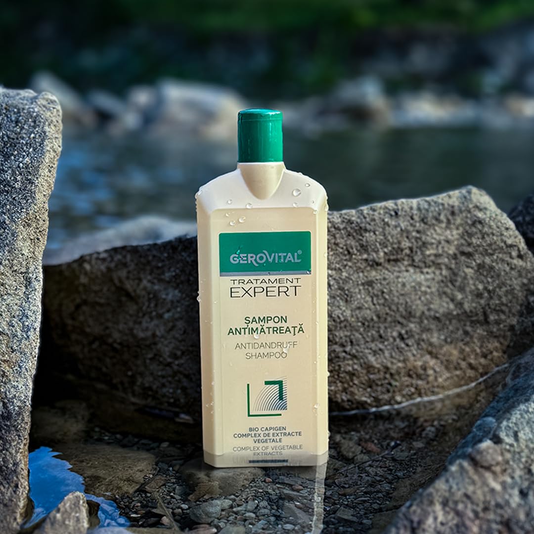 GEROVITAL Gerovital Anti-Dandruff Shampoo - Sebum-Regulating & Moisturizing Formula with Natural Extracts | For Sensitive Scalp & Clean Hair, Gerovital Tratament Expert 400 ml