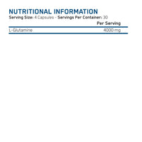 Applied Nutrition Glutamine 4K - L Glutamine 4000 mg Per Serving, Restore Amino Acid Levels (120 Capsules - 30 Servings)