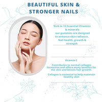 Forever & Always Supplements Biotin Hair Skin & Nails Gummies, 60 Vegan Raspberry Flavoured Biotin Hair Growth Gummies, high Strength 5000μg Hair Vitamins & Minerals, Nail & Skin Supplement