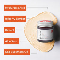 grüum Youth Restoring Skin Gel Serum 30ml - Vitamin C Serum for Anti aging Glow Serum - Face Serum for women with Hyaluronic Acid, Sea buckthorn oil & Retinol