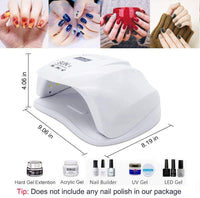 LKE UV Led Nail Lamp Nail Dryer Led Lamp for Gel Nails Polish Curing Light with Auto Sensor 4 Timer 10/30/60/99S White
