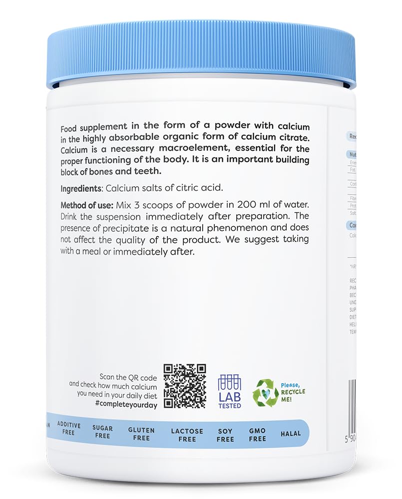 OSAVI Osavi Calcium Citrate Powder – 240 g | Highly Absorbable Calcium for Bone, Muscle & Nerve Support | Essential for Healthy Bones, Teeth & Digestion | Clean Label | Vegan–Friendly