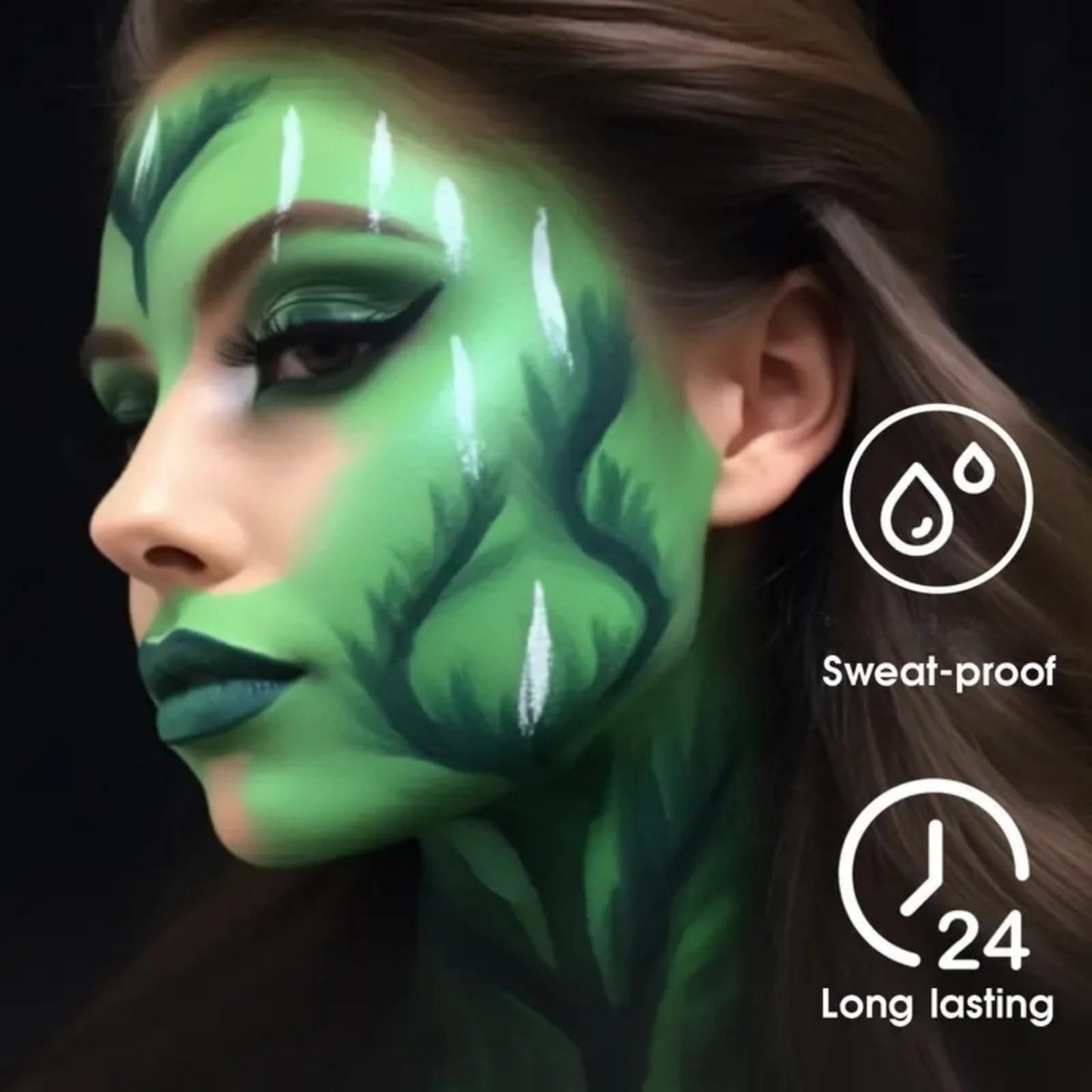 Siyinzu Green Face Body Paint Stick,Green Full Body Paint Makeup Stick For Halloween,High Pigment Gree/n Eye Bod/y Pai/nt Wand,Cream Bod/y Pain/t For Adult,Facepaint Makeup,Gree/n Fac/e Paint Pens