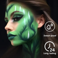 Siyinzu Green Face Body Paint Stick,Green Full Body Paint Makeup Stick For Halloween,High Pigment Gree/n Eye Bod/y Pai/nt Wand,Cream Bod/y Pain/t For Adult,Facepaint Makeup,Gree/n Fac/e Paint Pens