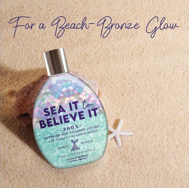 Tan Incorporated Tan Inc Sea It To Believe It 300X Sapphire Hue Shimmer Tanning Lotion 13.5oz