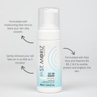 ST. MORIZ St Moriz Professional Self-Tan Remover Foam | Removes Old Fake Tan in 5 Minutes | With Aloe Vera to Hydrate & Moisturise the Skin | Rapid Fake Tan Remover | Vegan | Cruelty Free | 100ml