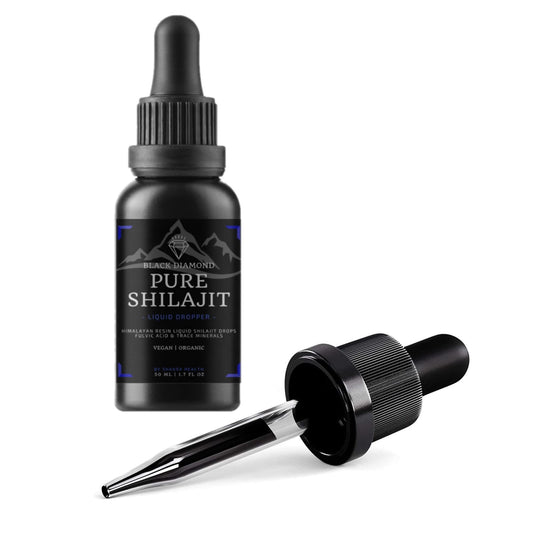 Black Diamond Shilajit Liquid Drops 50ml. Pure Himalayan Strength, Energy, Recovery & Health. Potent & Pure. Natural Fulvic Acid Trace Mineral & Vitamin Complex