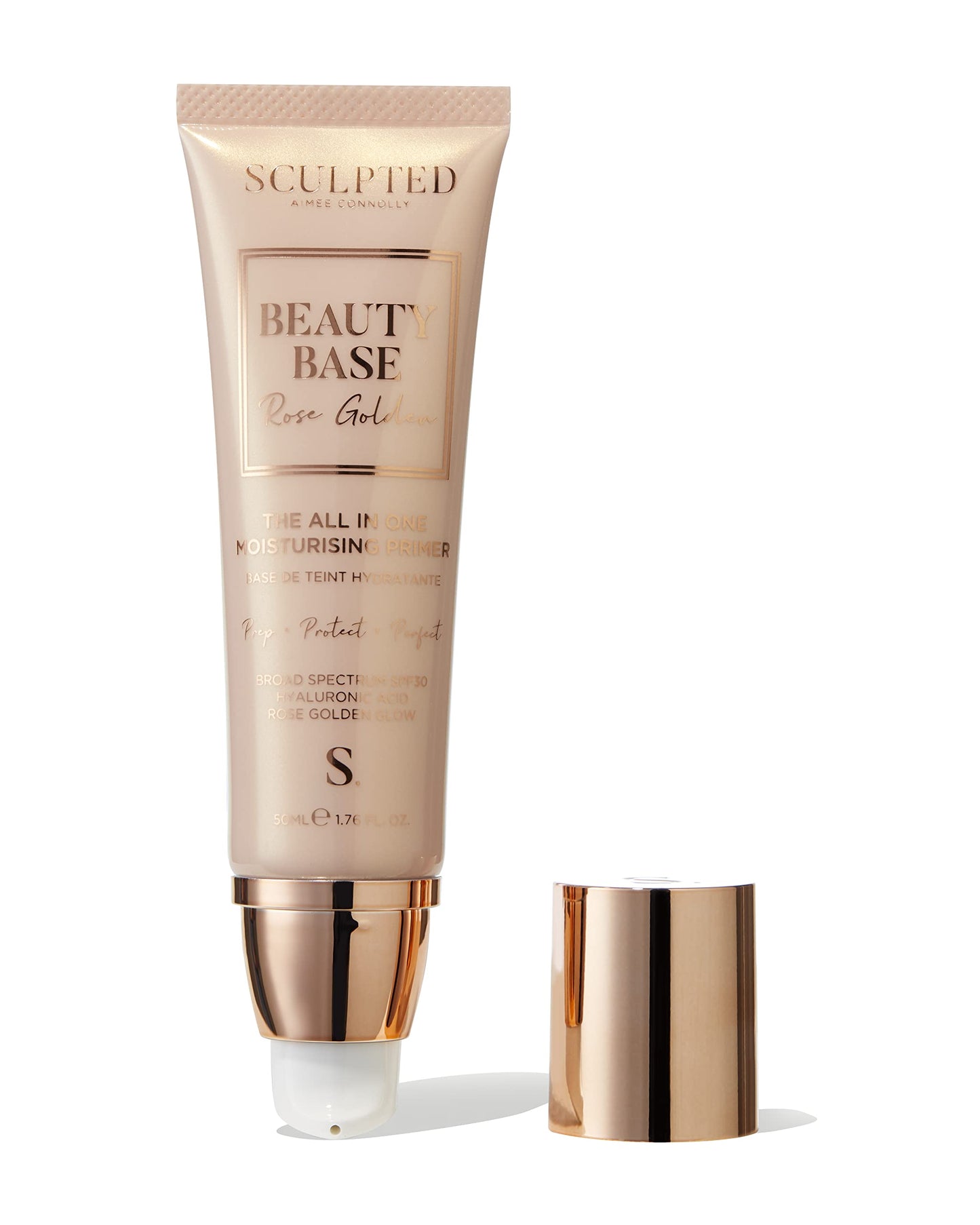 SCULPTED by Aimee Connolly Beauty Base All-in-One Moisturising Primer from Sculpted by Aimee (Rose Golden) - 50ml 3-in-1 Hydrating Primer with SPF 30 That Preps, Protects and Perfects Your Skin