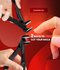 SG Nekoo Angled Head Nail Clippers for Thick Nails,Long Handled Toenail Clipper for Seniors,Stainless Steel Anti-Splash Design Toe Nail Cutter for Men Women,Ergonomic Nail Trimmer