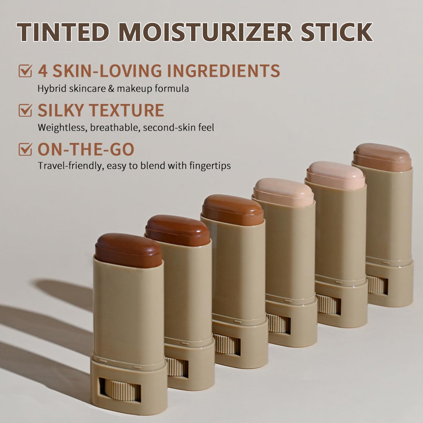 Tinted Moisturizer Stick - Beauty Balm Serum Boosted Skin Tint Concealer - Solid Serum for Boost Skin Tint - Hydrating Full Coverage Concealer - Multiuse Essence Stick