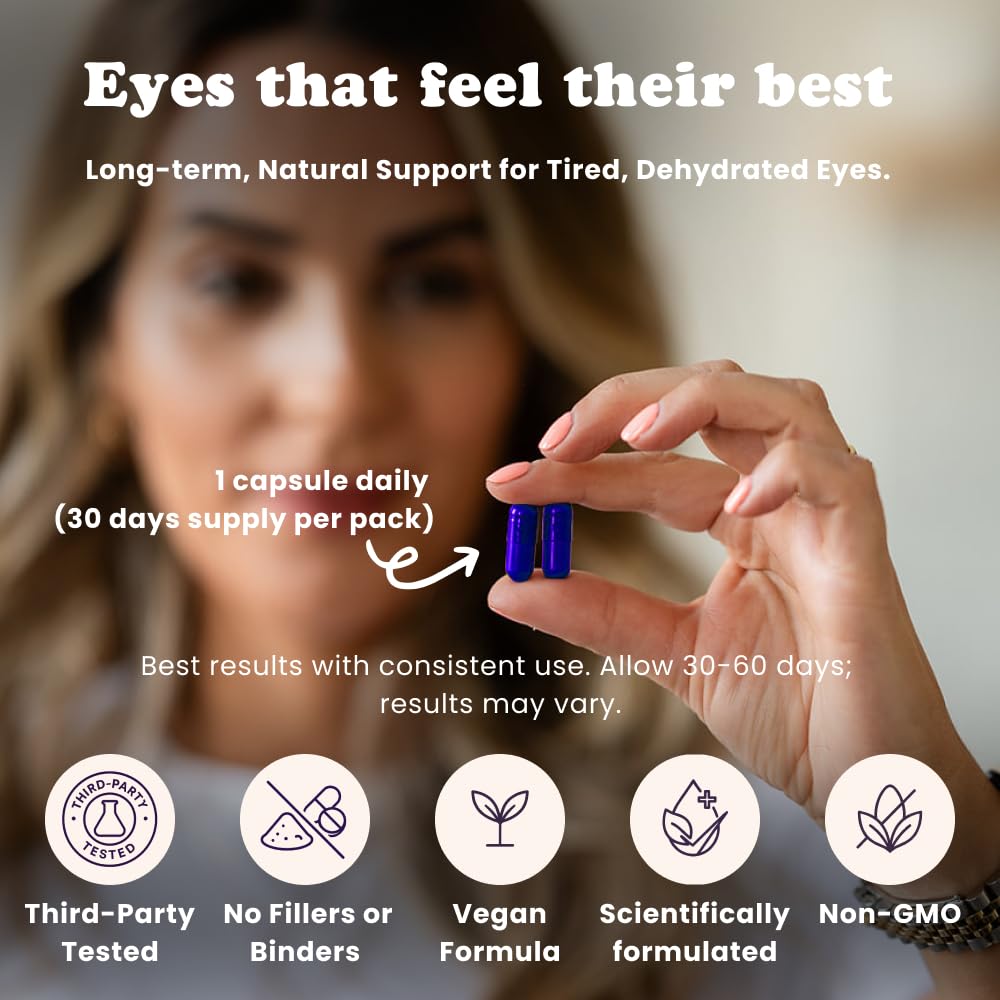 Extracted Optee Dry Eye Supplements - MaquiBright, Astaxanthin, Lutein & Zeaxanthin 30 Vegan Capsules - Eye Health, Natural Tear Production, Clear Vision Support - 30-Day Supply