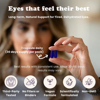 Extracted Optee Dry Eye Supplements - MaquiBright, Astaxanthin, Lutein & Zeaxanthin 30 Vegan Capsules - Eye Health, Natural Tear Production, Clear Vision Support - 30-Day Supply