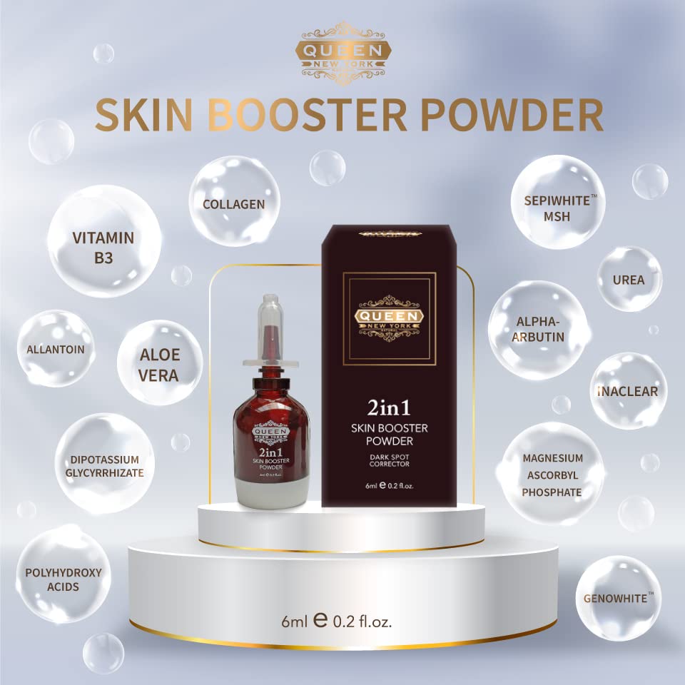 QUEEN NATURAL NEW YORK QUEEN 2in1 Skin Booster Powder-Naturally Radiant Skin, Soft and Smooth. Revealing Strong and Healthy Skin.