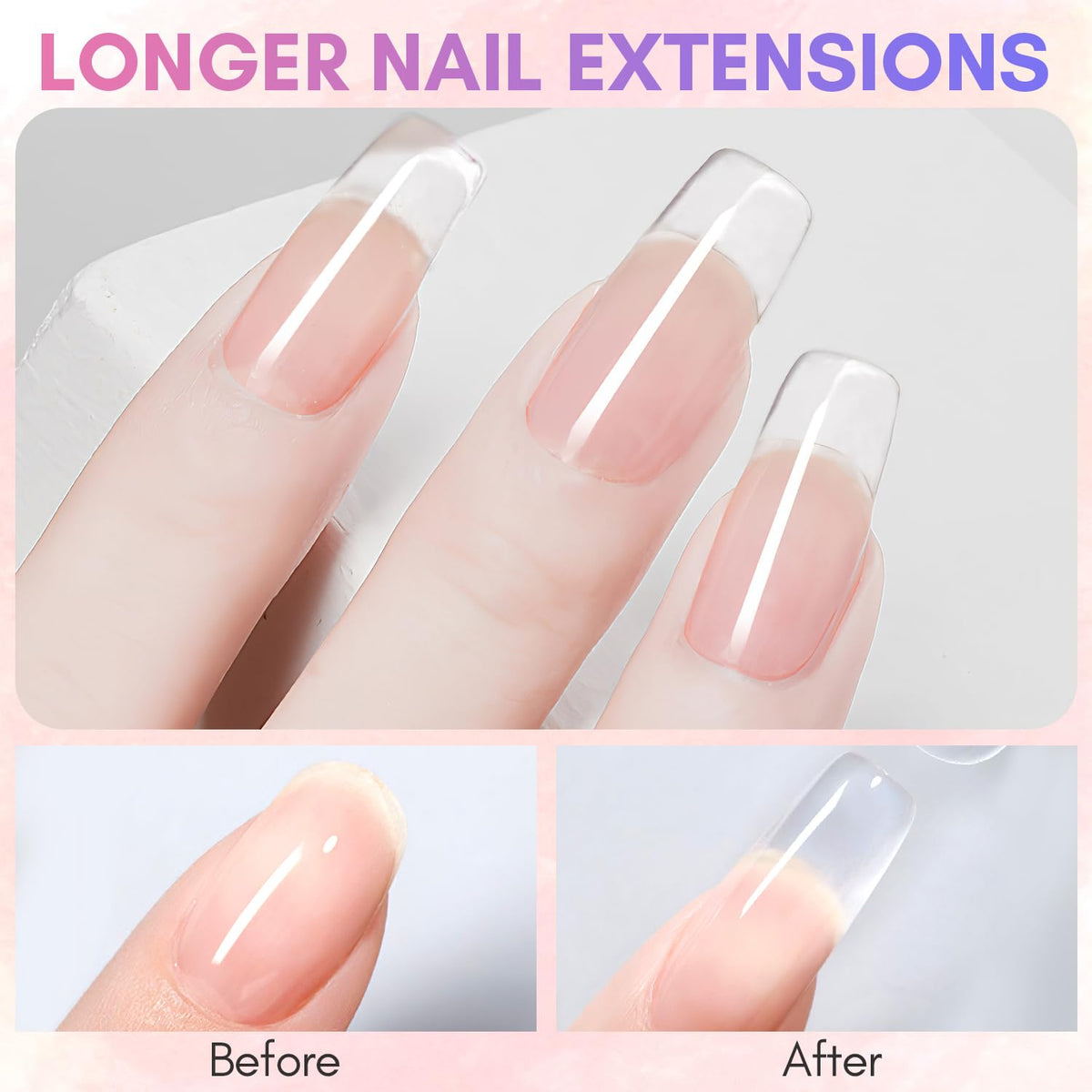 Makartt Poly Nail Hard Gel for Nail Extension Clear 50ML Beginner DIY