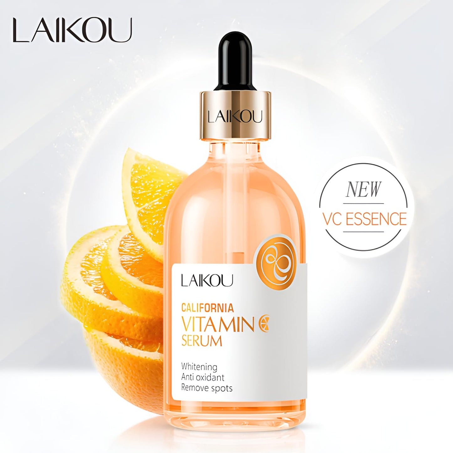 LAIKOU California Vitamin C Serum for Face, Face Serum for Women with Hyaluronic Acid, Anti Aging & Dark Spot Remover for Face, Boost Collagen & Brighten Skin, 100ML