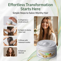 VITAMINS hair cosmetics VITAMINS Hair Cosmetics Keratin Hair Mask for Damaged Locks - Deep Conditioner with Biotin, Castor & Coconut Oil - Collagen Protein Treatment for Thick Coarse Hair Repair - 250 ML