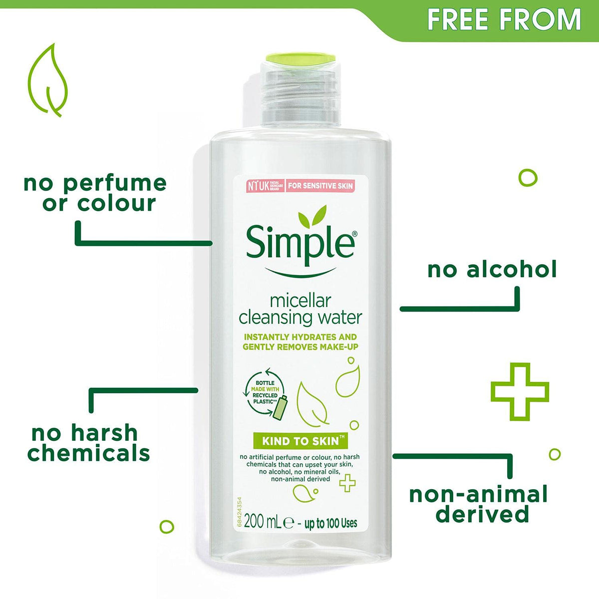 Simple Kind To Skin Micellar Cleansing Water, 200ml (Pack Of 1)