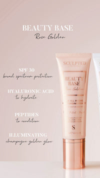 SCULPTED by Aimee Connolly Beauty Base All-in-One Moisturising Primer from Sculpted by Aimee (Rose Golden) - 50ml 3-in-1 Hydrating Primer with SPF 30 That Preps, Protects and Perfects Your Skin