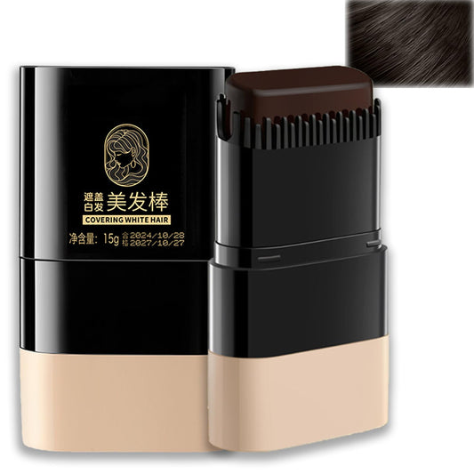 HERBENJOY Hair Colour Stick, Root Touch Up, Grey Hair Cover Up with Comb, Instant Waterproof & Sweat-Proof Hair Dye Stick, Safe and Convenient Comb Hair Dye for All Hair (Dark Brown)