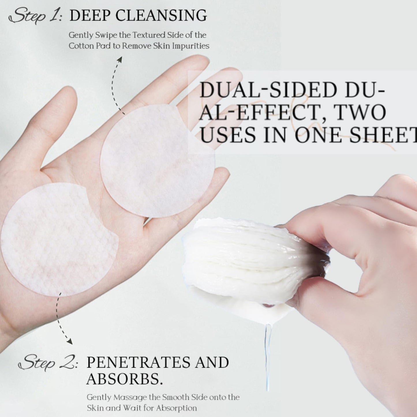 Cureluxe Glycolic Acid Resurfacing Pads - Exfoliating Facial Pads with Vitamins B5, C & E, Green Tea, Calendula - Glycolic Acid Face Toner Wipe Wash Anti Wrinkle,Soft and Delicaye Skin 50 Pads