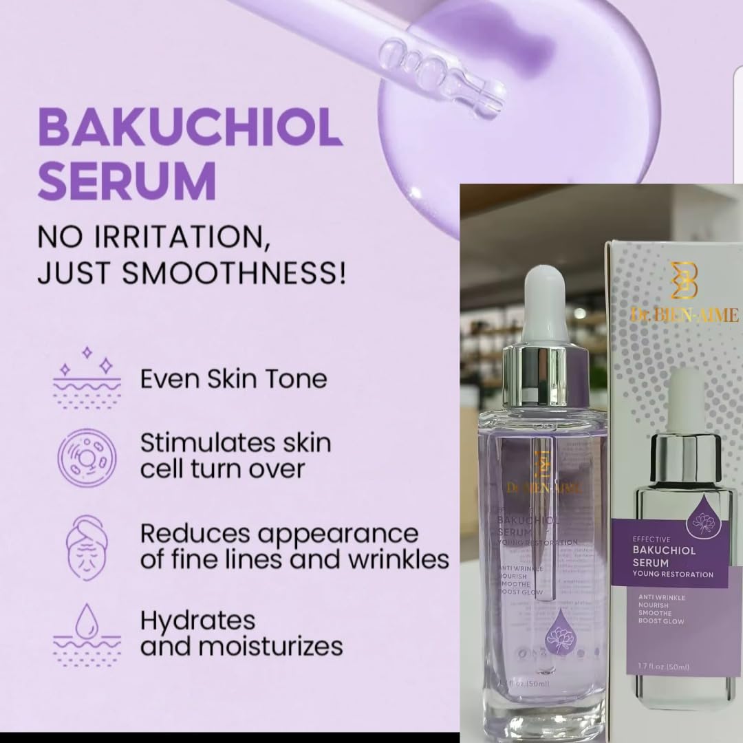 Dr. BIEN-AIME_Bakuchiol Serum 50ml_Natural Retinol Alternative Face Serum with Niacinamide, Peptides,Hyaluronic Acid & Vitamin C, Skincare, Acne-Prone Skin, Anti-Aging, Reducing Line & wrinkles