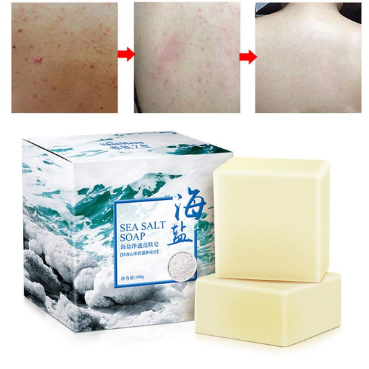 Allbestaye Mite Remove Soap Facial Soap Rich In Sea Salt Quickly Mites Repair Nourish Cleansing One Piece