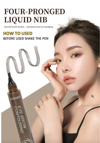 NOMPAT PACK OF 5 Microblading Eyebrow Pencil, Waterproof Magic Eyebrow Pen, 4 Tipped Precise Brow Pencil, Long-lasting Natural Makeup Fine Stroke Eye Brow Pencil