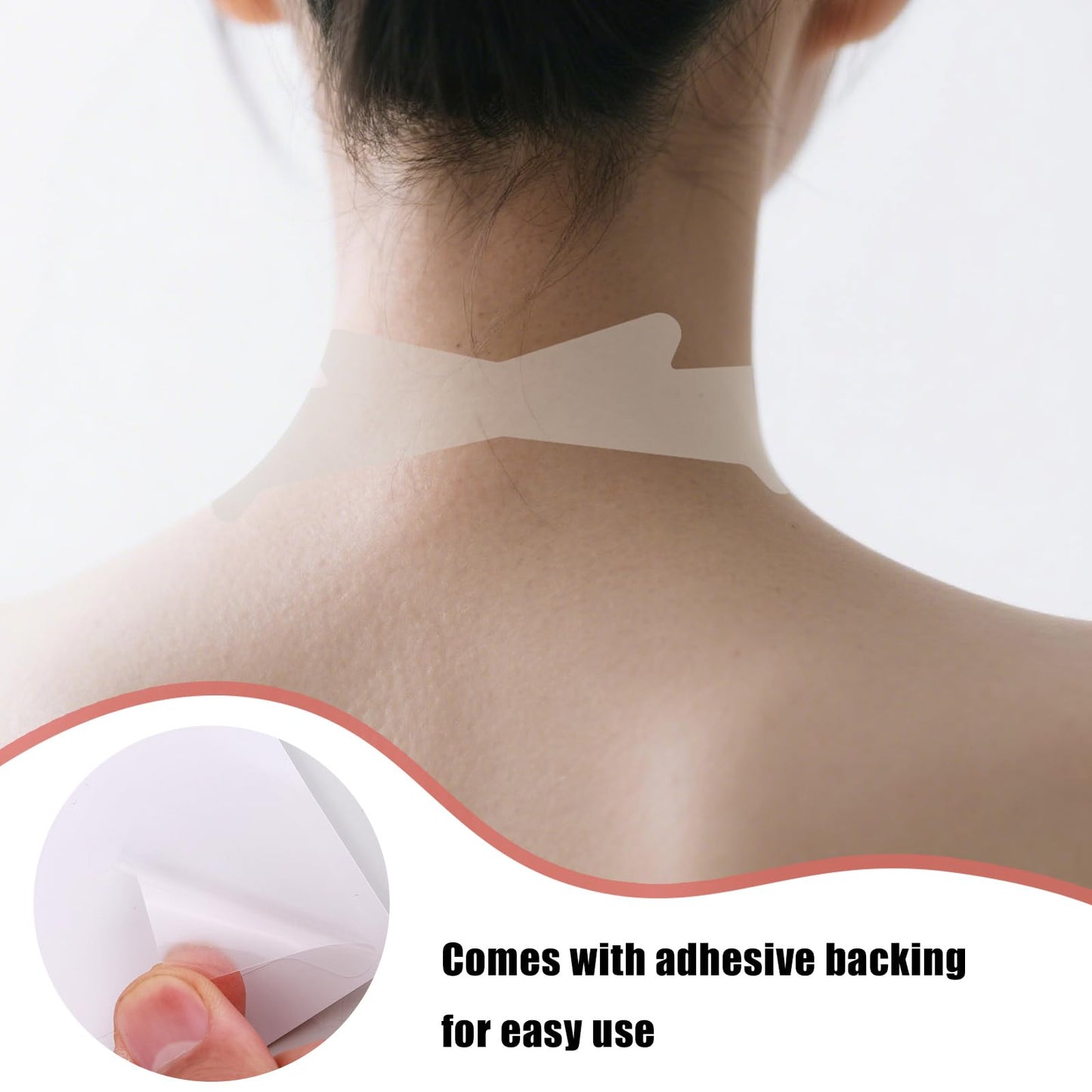 BOXOB 20pcs Invisible Neck Lift Tape, Semi-Transparent Neck Tightening Strips Reusable Skin Wrinkle Patches for Saggy Skin & Wrinkles