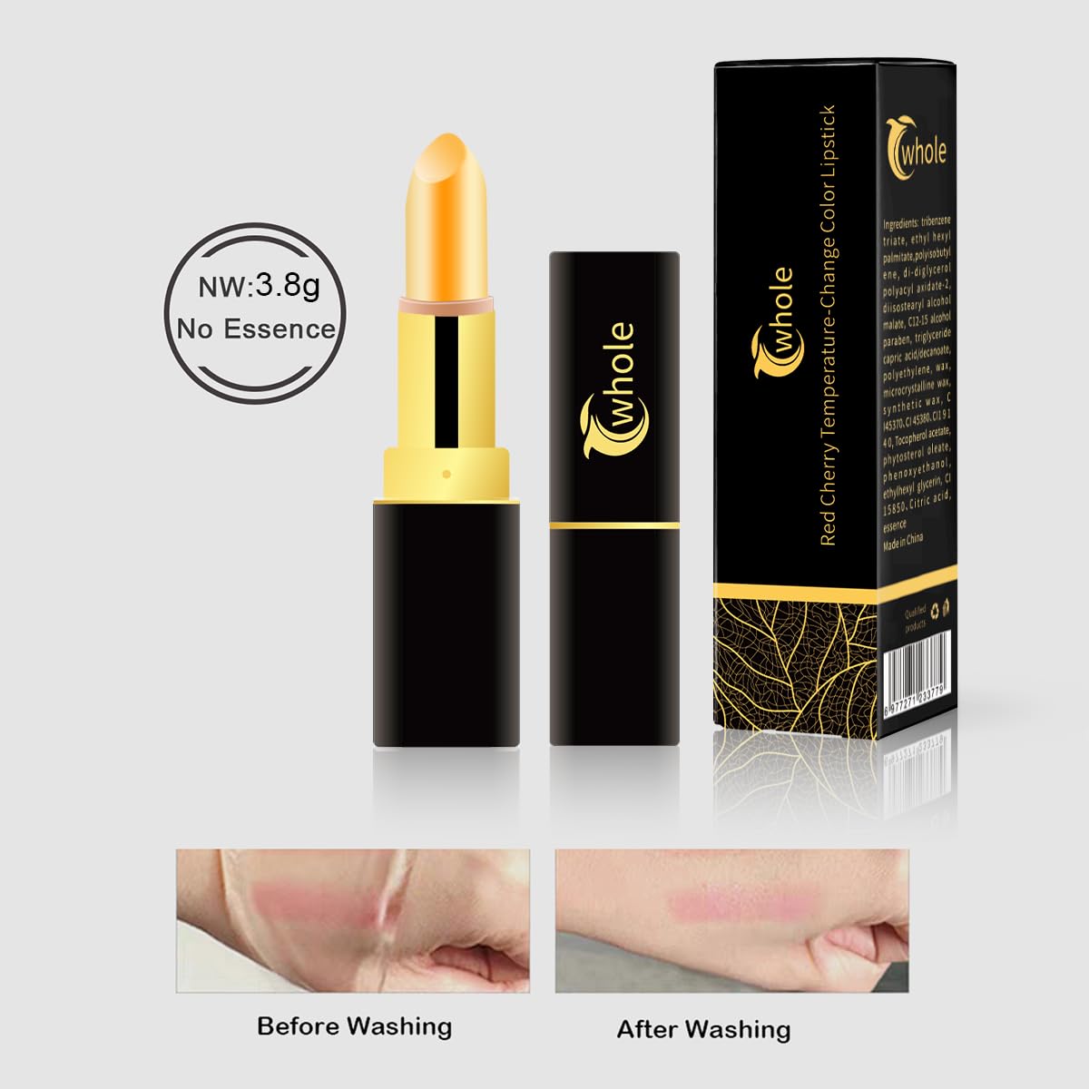 Cwhole Red Cherry Lip Balm Color Changing Lipstick Set PH Mood Magic Temperature Lipstick Long Lasting waterproof