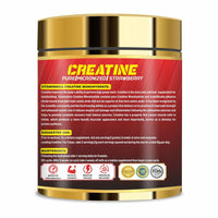 Vitaminnica Because your Health Matters Vitaminnica Micronized Creatine Powder, 100% Pure Creatine Monohydrate Powder for Performance and Muscle Power | 100 Servings, 300 g (300g, Strawberry)